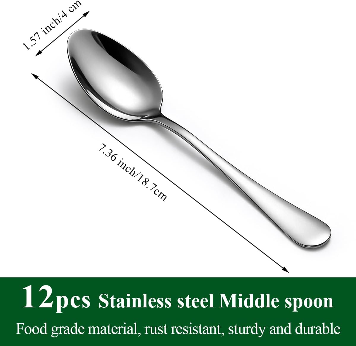 Set 12 cucharas sopa acero inox grado alimenticio hogar cocina