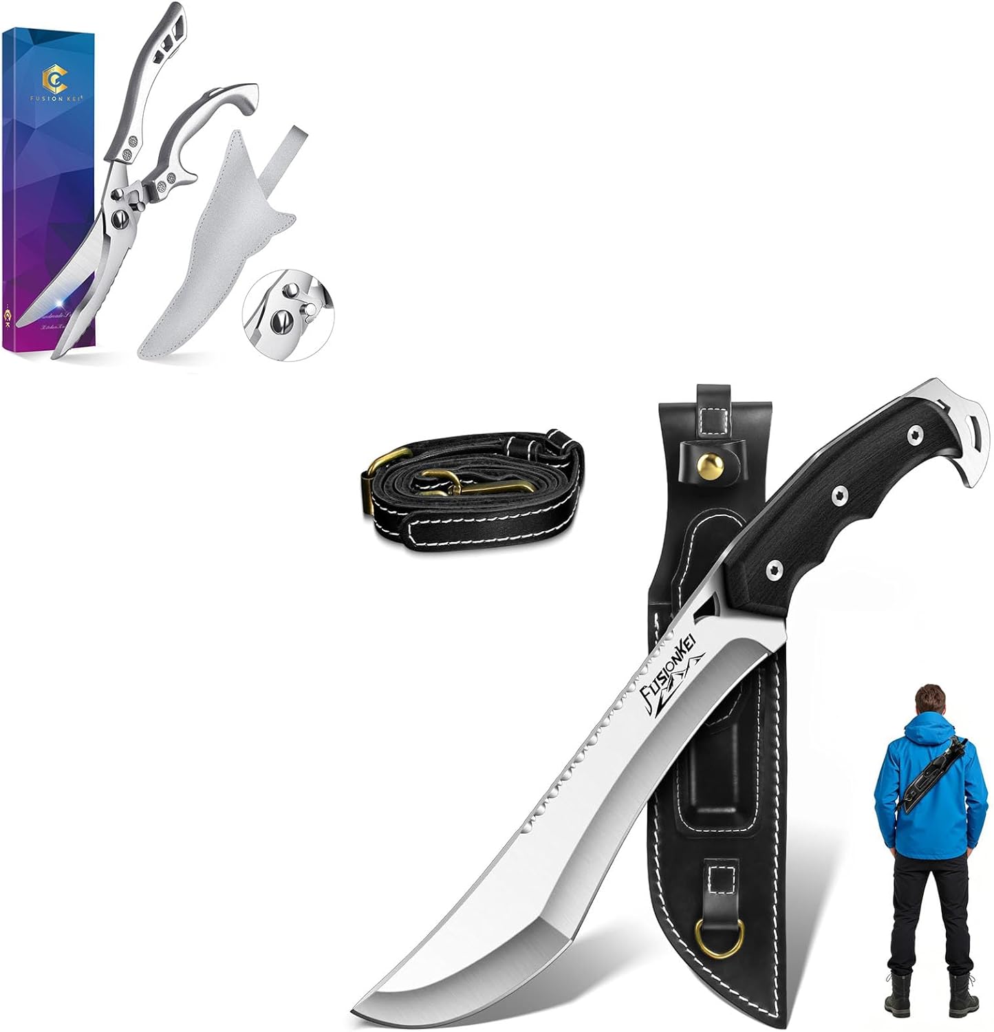 Tijeras cocina cuchillo Kukri resistente exterior