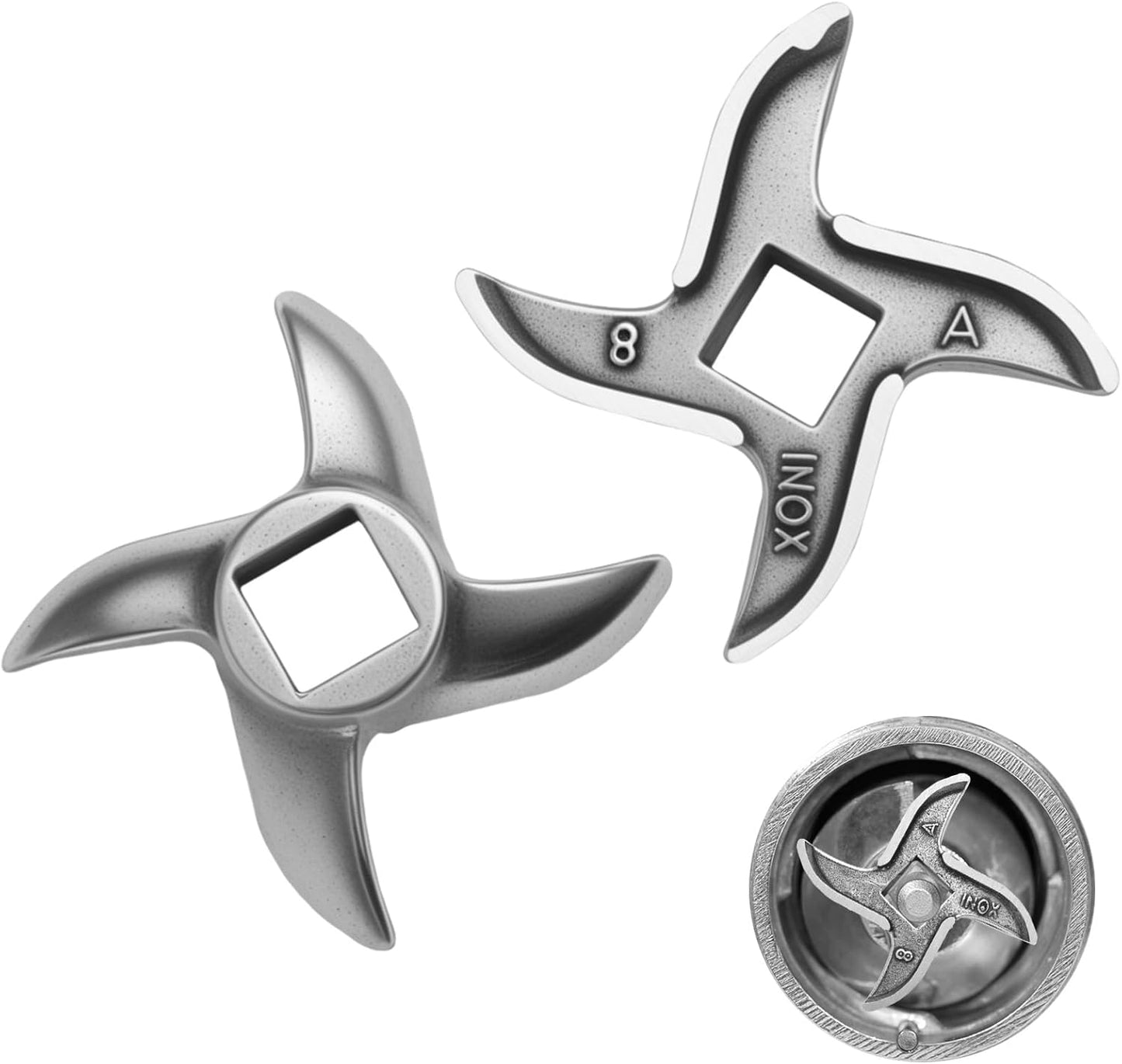 2 Cuchillas Picar Carne Acero Inox Repuesto