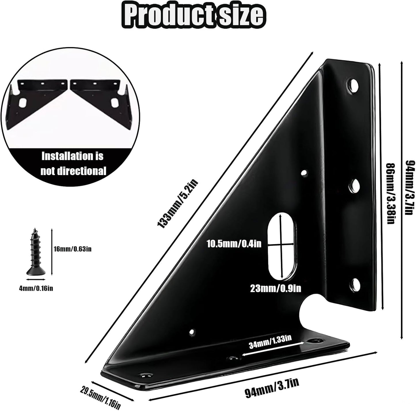 4 Soportes Esquina Metal Refuerzo Mesa Silla Negro