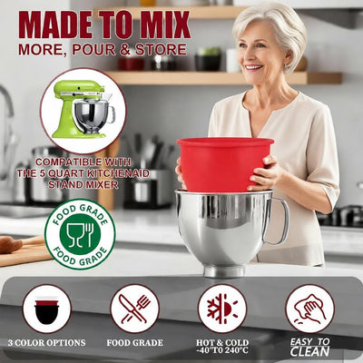 Inserto de silicona para batidora KitchenAid de 5 cuartos de galón paquete de 3 con tapas
