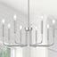 Candelabro níquel cepillado 8 luces lámpara plateada 28pulg