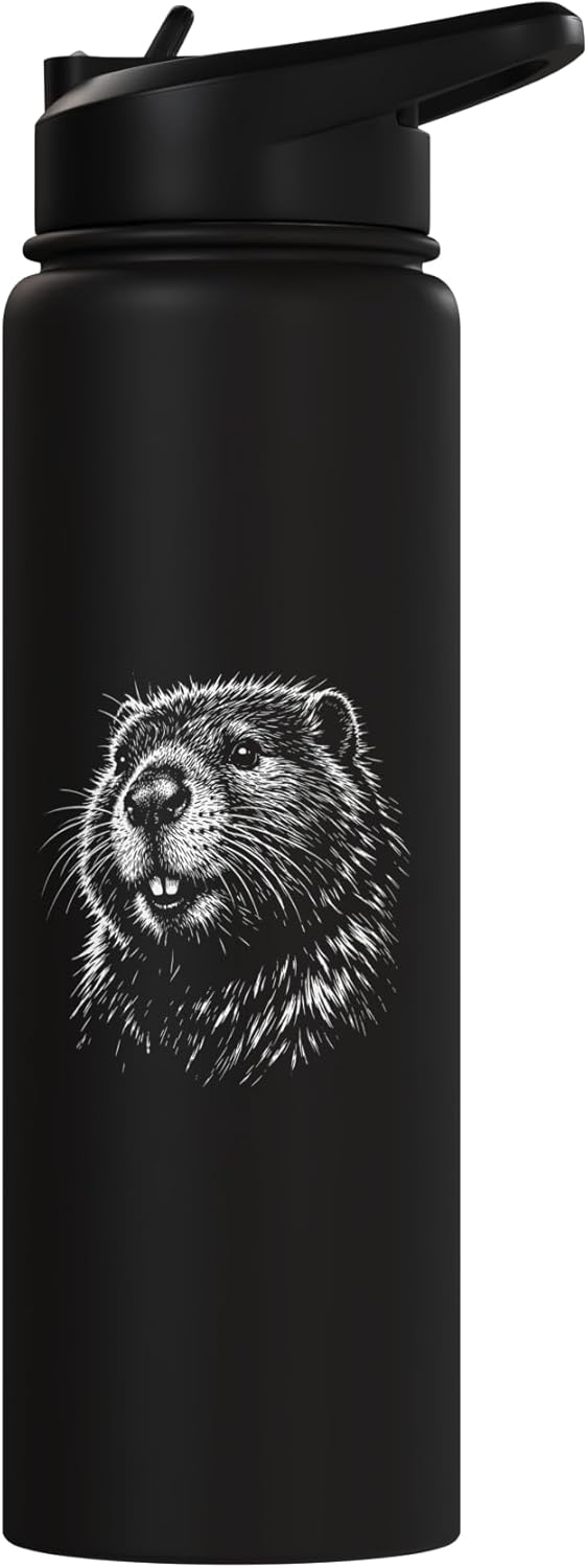 Botella agua acero inox aislada amante animales