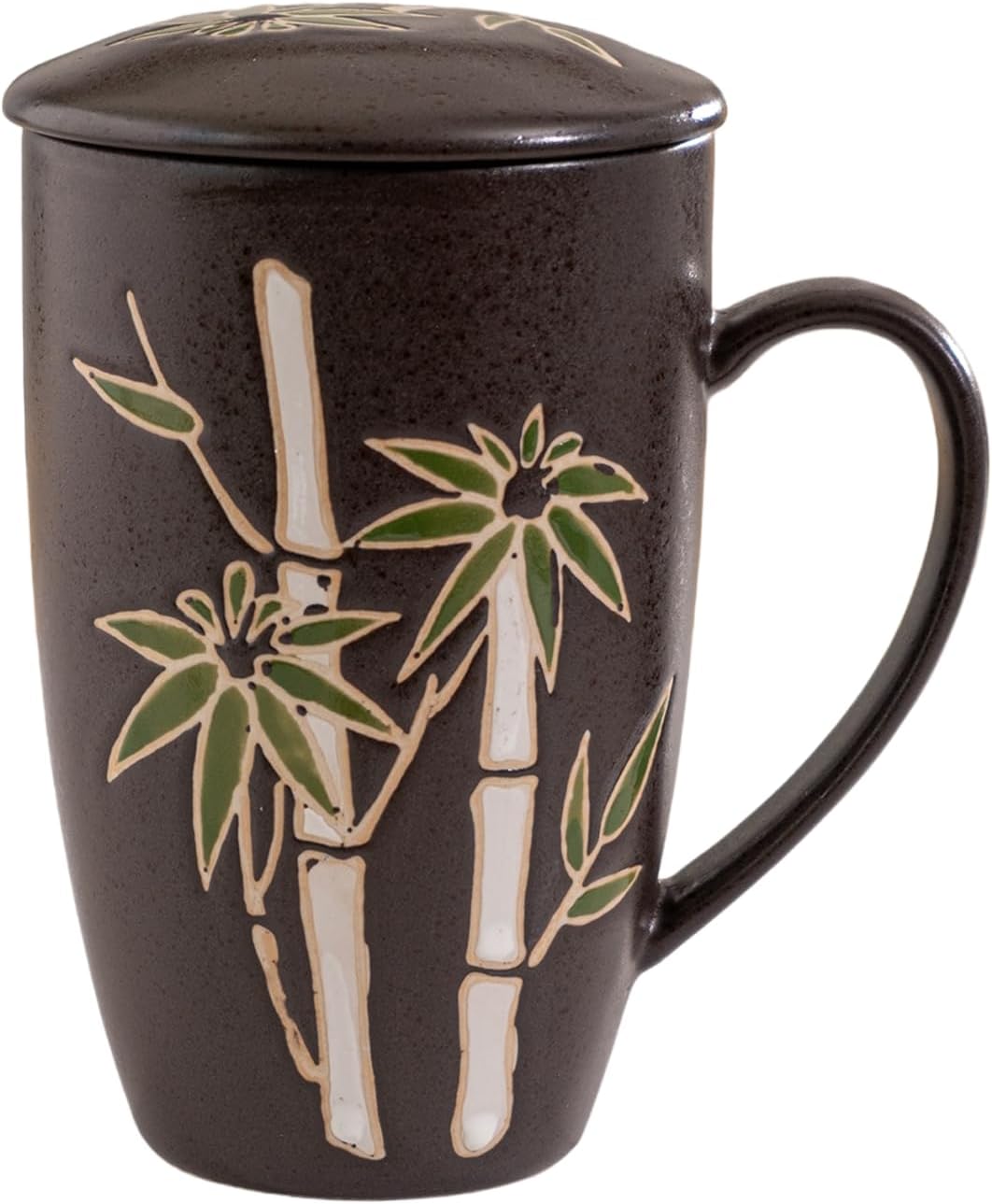 Taza de té con filtro de acero inoxidable para hojas sueltas 15 oz porcelana