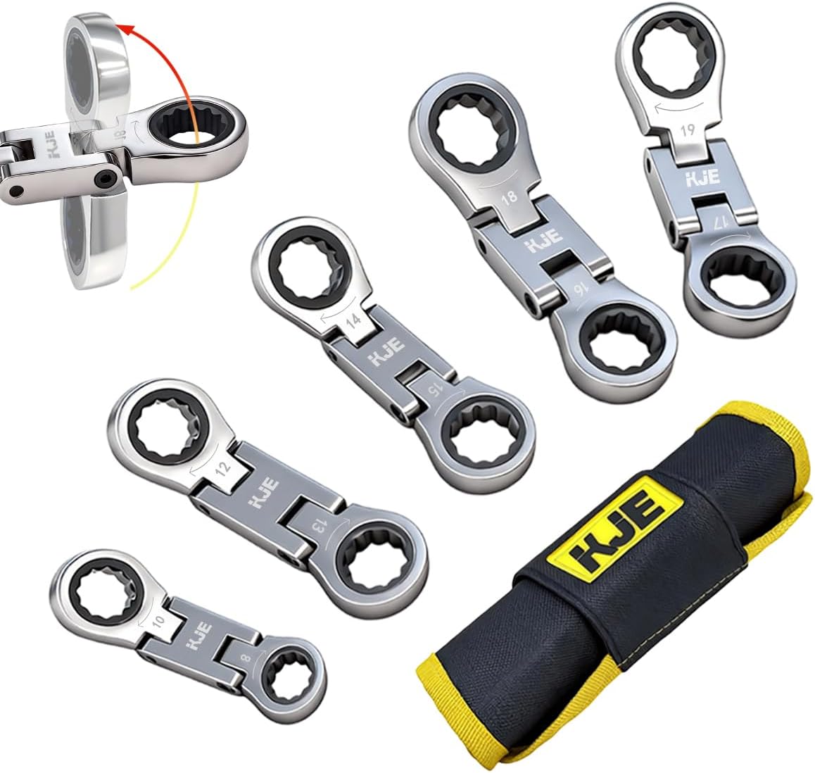 Set 5 llaves métricas 0.315-0.748pulg 72 dientes