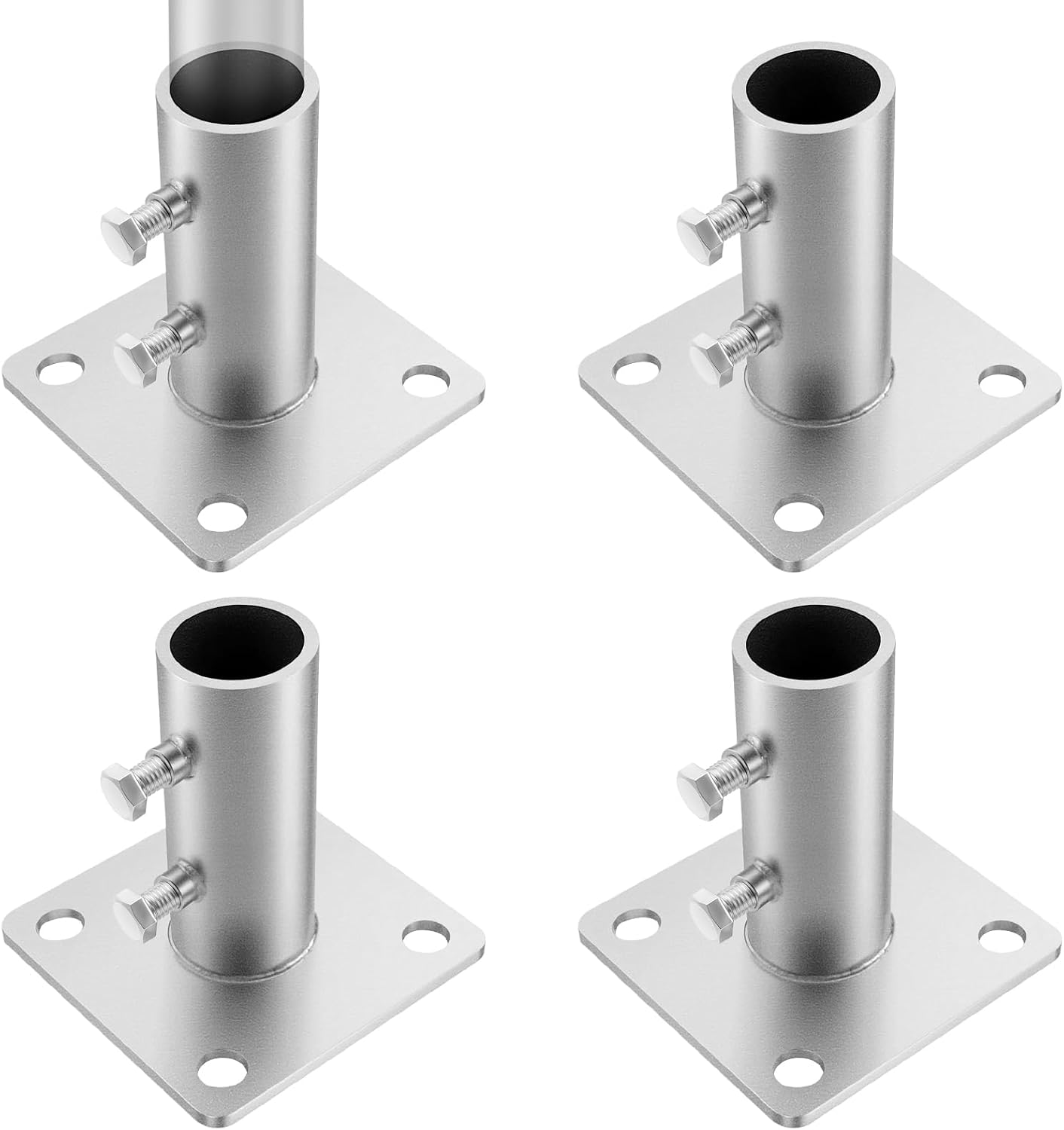 4 Pzas poste valla cadena 1-7/8pulg base redonda resistente