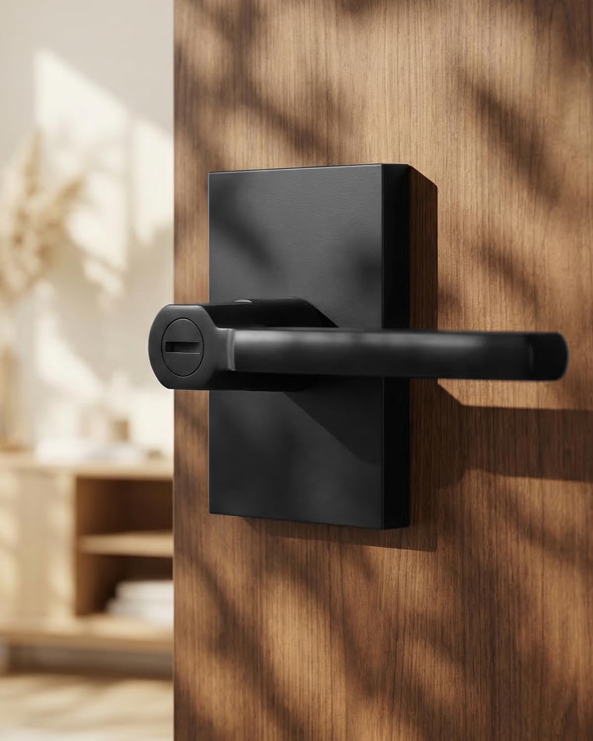 Manijas puerta negras mate sin llave ajustable dormitorio baño