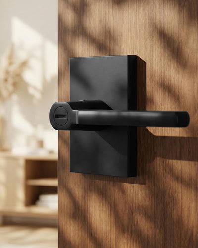 Manijas puerta negras mate sin llave ajustable dormitorio baño