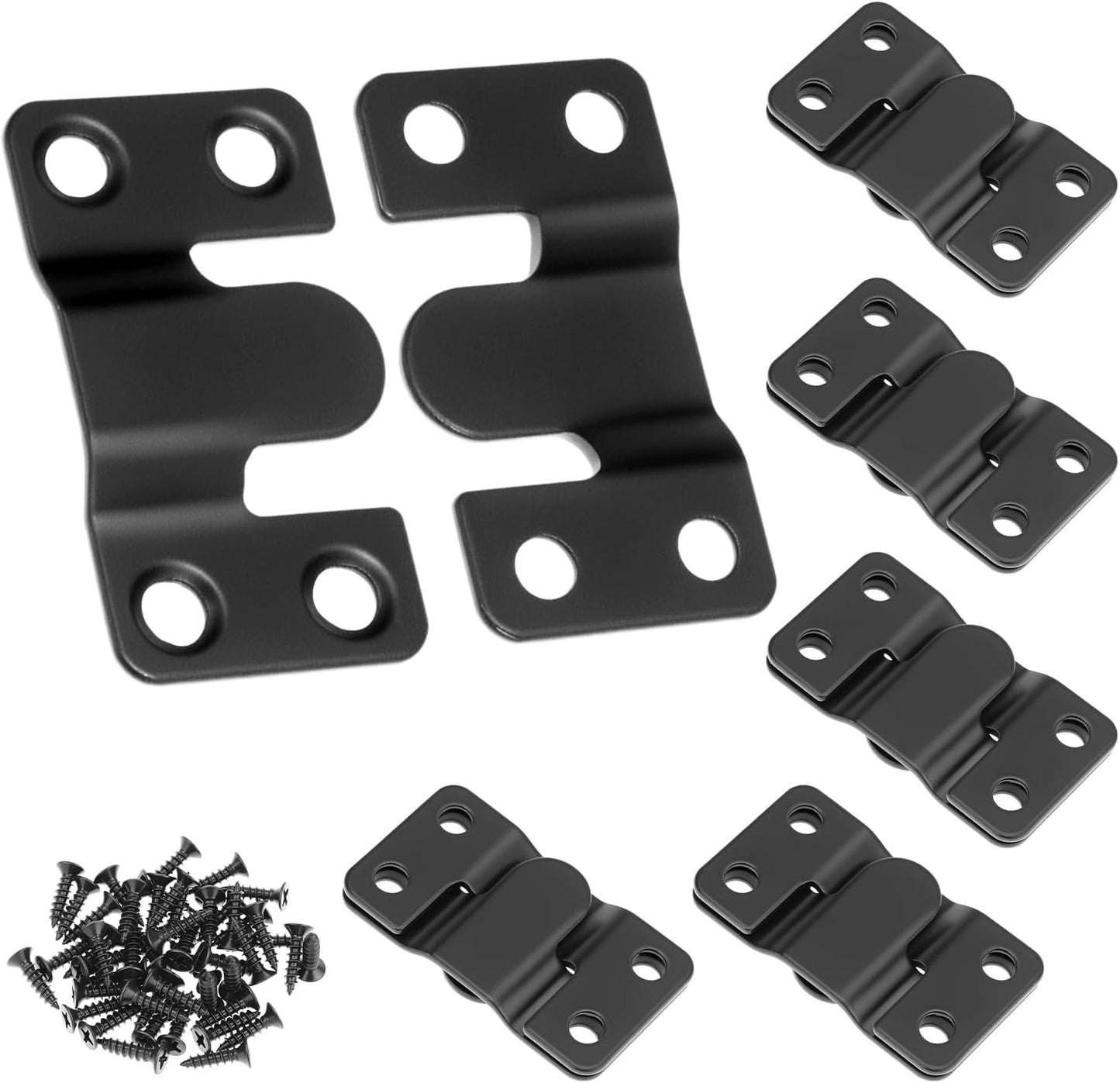 Soporte empotrado set 12 hebillas negras acero inox