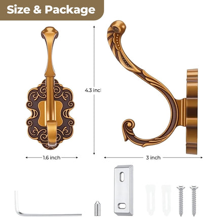 3 Pzas Ganchos Cisne Metal Vintage Para Toallas