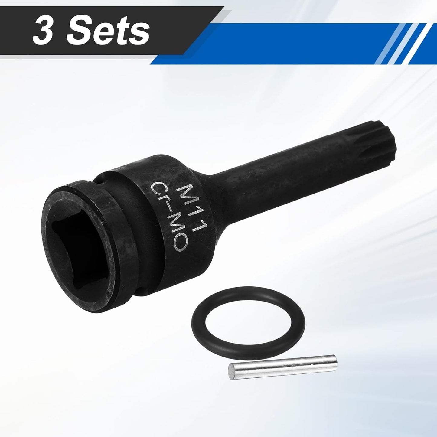 3 Pzas llave impacto acero CR-MO 0.433pulgada M11