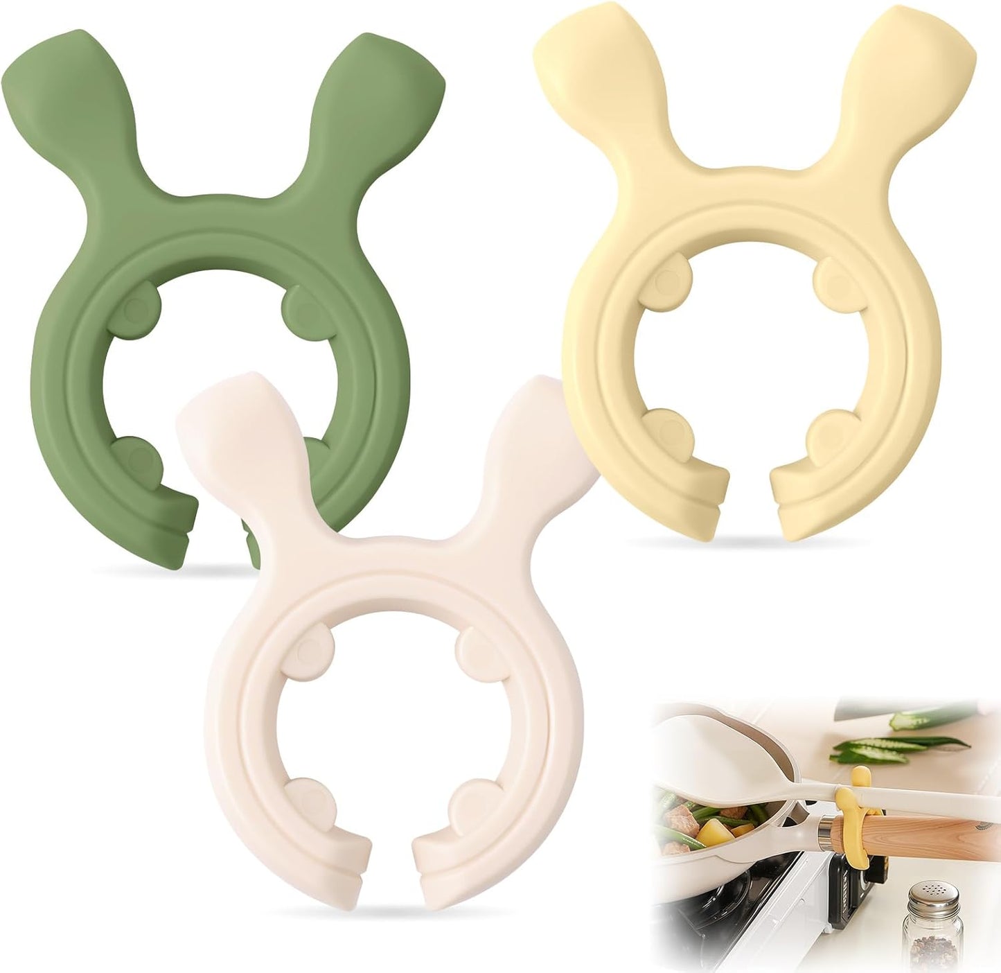 3 Espátulas Silicona Mango Olla Organiz. Estufa Antiquemaduras