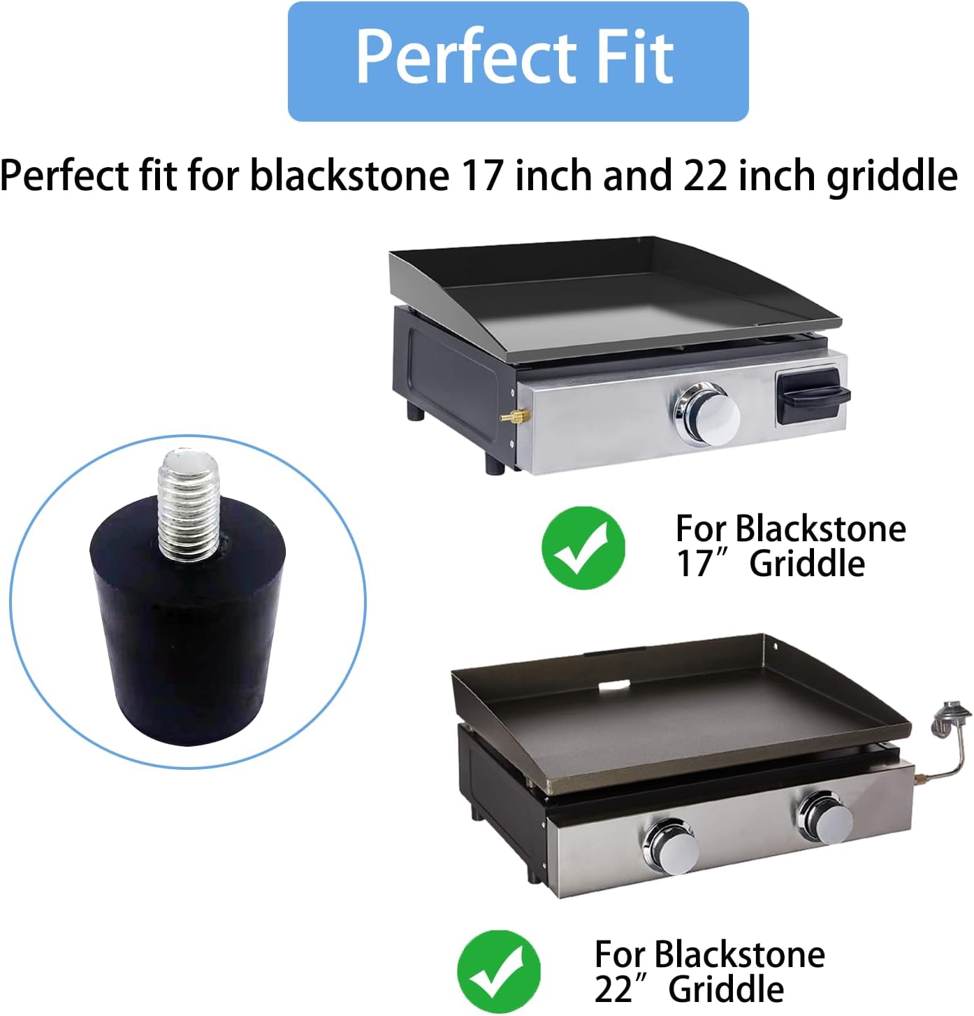 Pie goma ajustable para plancha Blackstone 17-22pulg