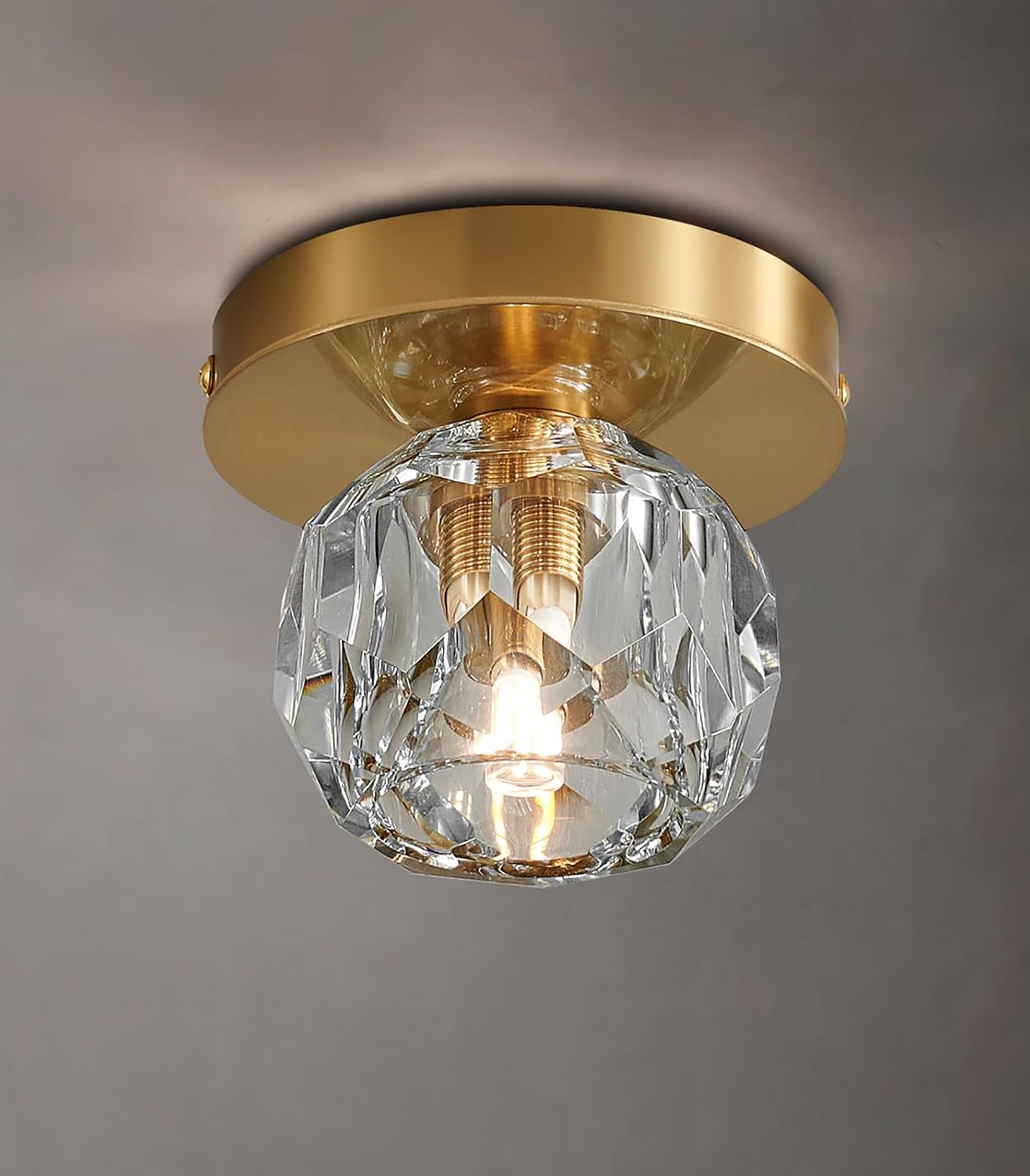 Lámpara de araña cristal K9 latón dorado para dormitorio y sala