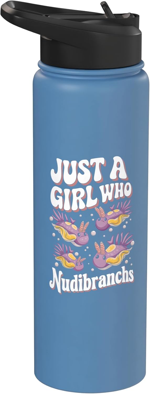 Botella de agua acero inoxidable sin BPA con diseño de nudibrancos