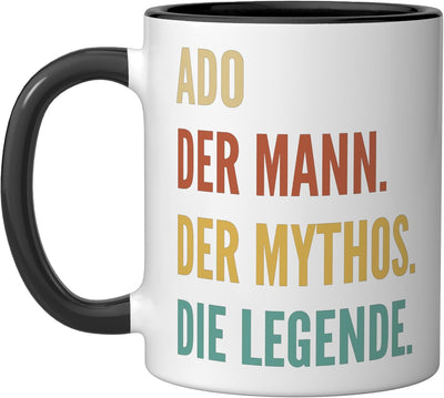 Taza cerámica Ado con nombre divertido en negro/blanco
