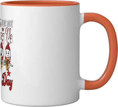 Taza Cerámica para Día de la Madre con Arpa Naranja/Blanca