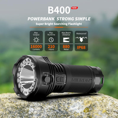 Linterna súper brillante 16000 lúmenes 210h IPX8