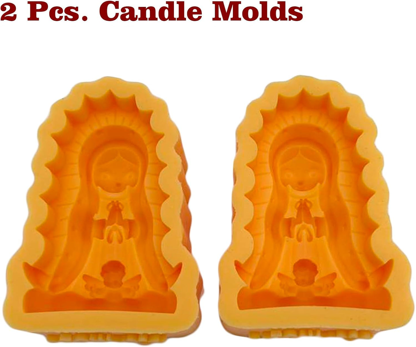 Molde para velas Virgen María con Ángel 2 piezas de silicona
