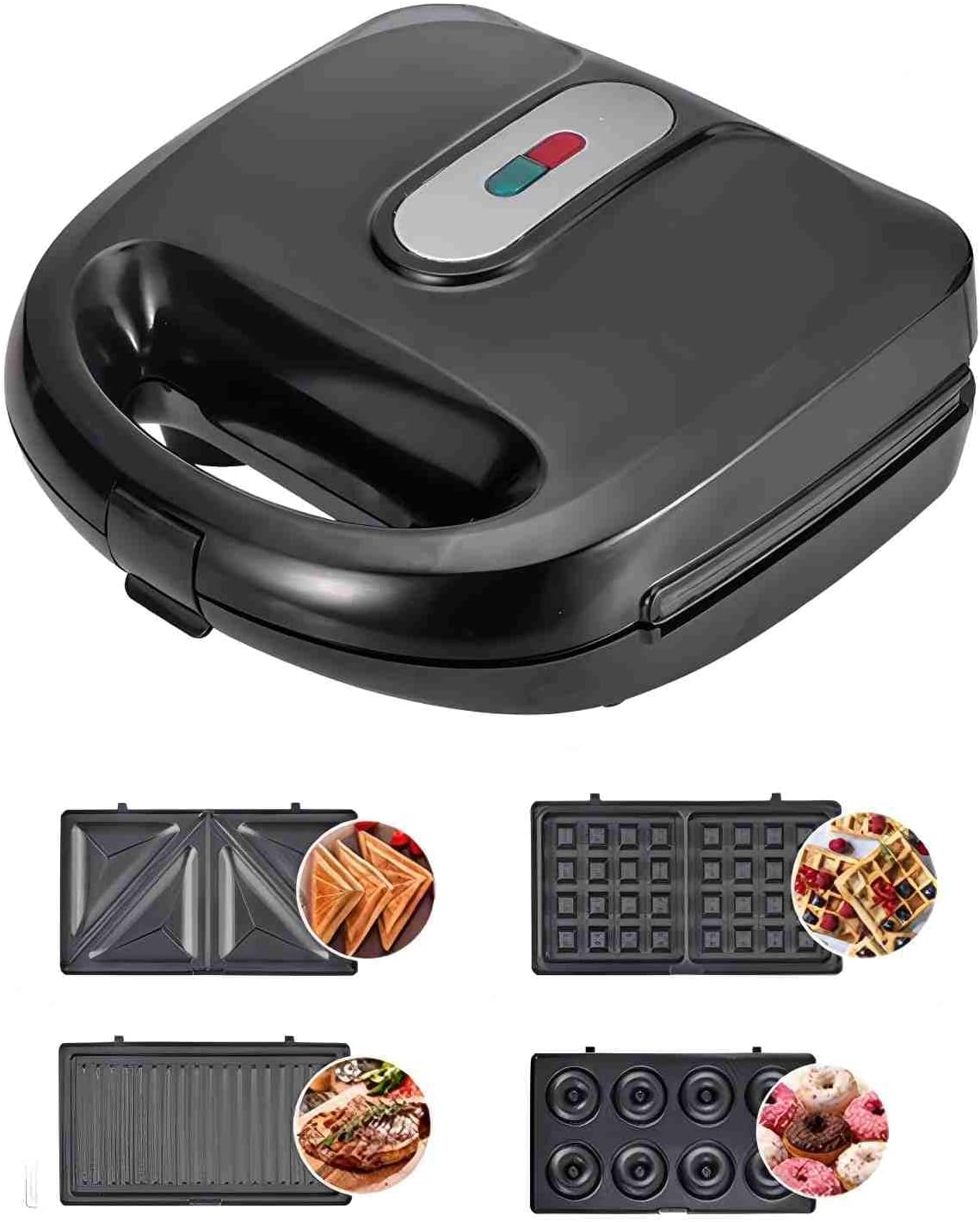Sandwichera 750W 10en1 con paletas antiadherentes