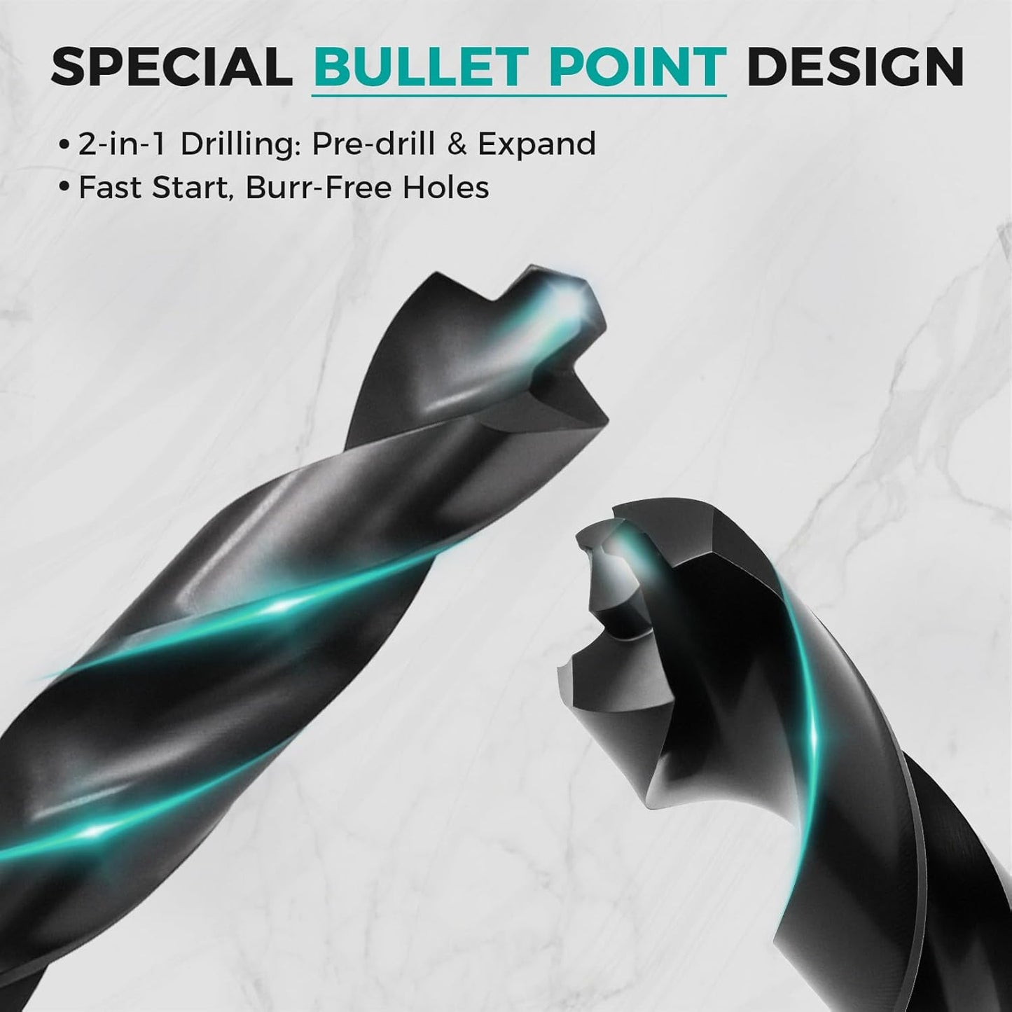 Set 3 Brocas Metal 3/8pulg Cobalto M35 TiAlN Punta Bala