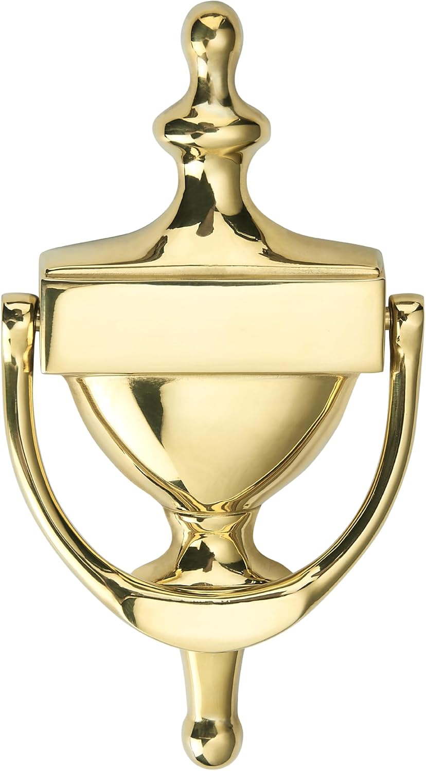 Aldaba puerta latón macizo tipo cuerda victoriana 7pulg