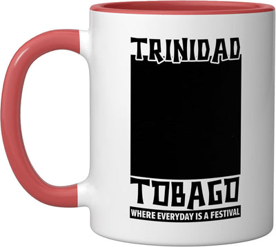 Taza Cerámica Bandera Trinidad y Tobago Rojo/Blanco