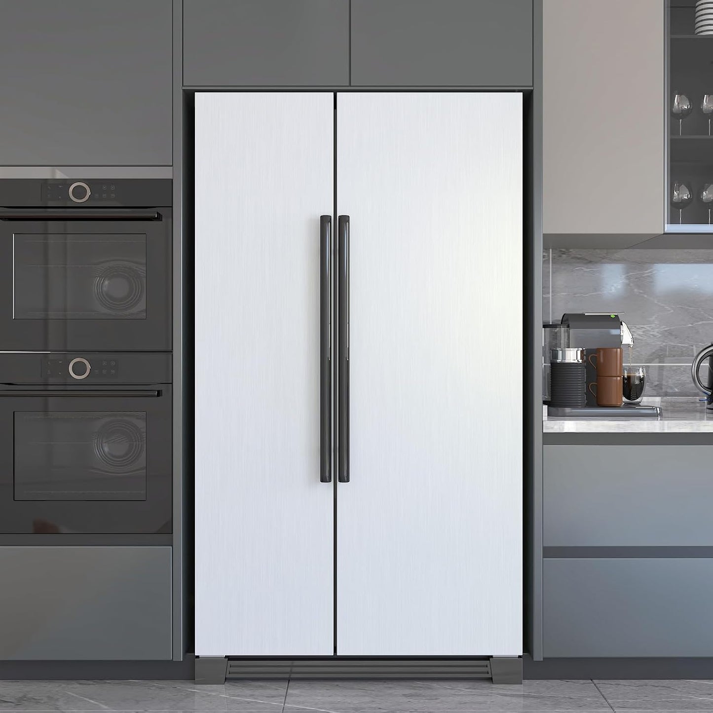 Papel adhesivo acero inox cepillado blanco 24x160pulg