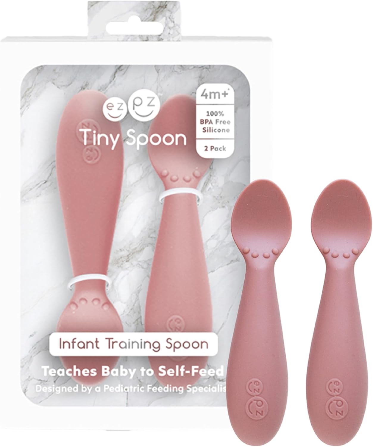 Juego de alimentación para bebé ezpz con cuchillos y cucharas de silicona