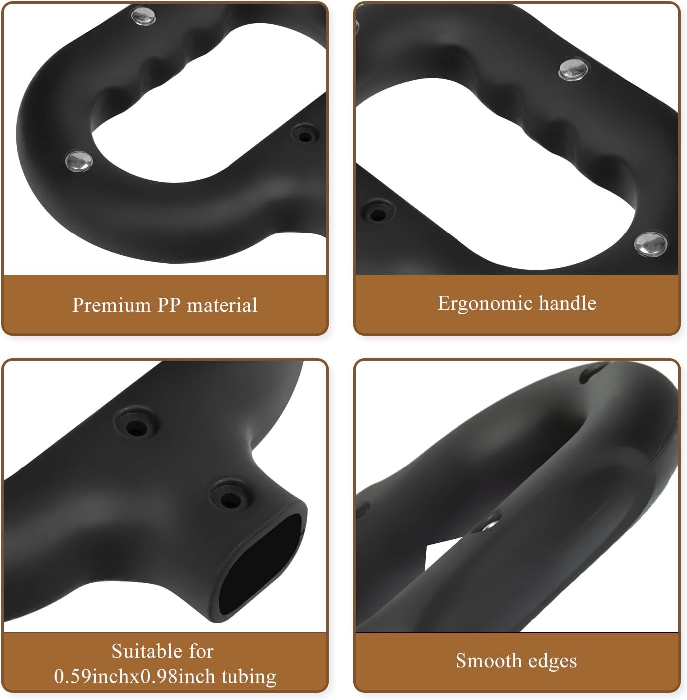 Mango plegable para carrito compras jardín negro