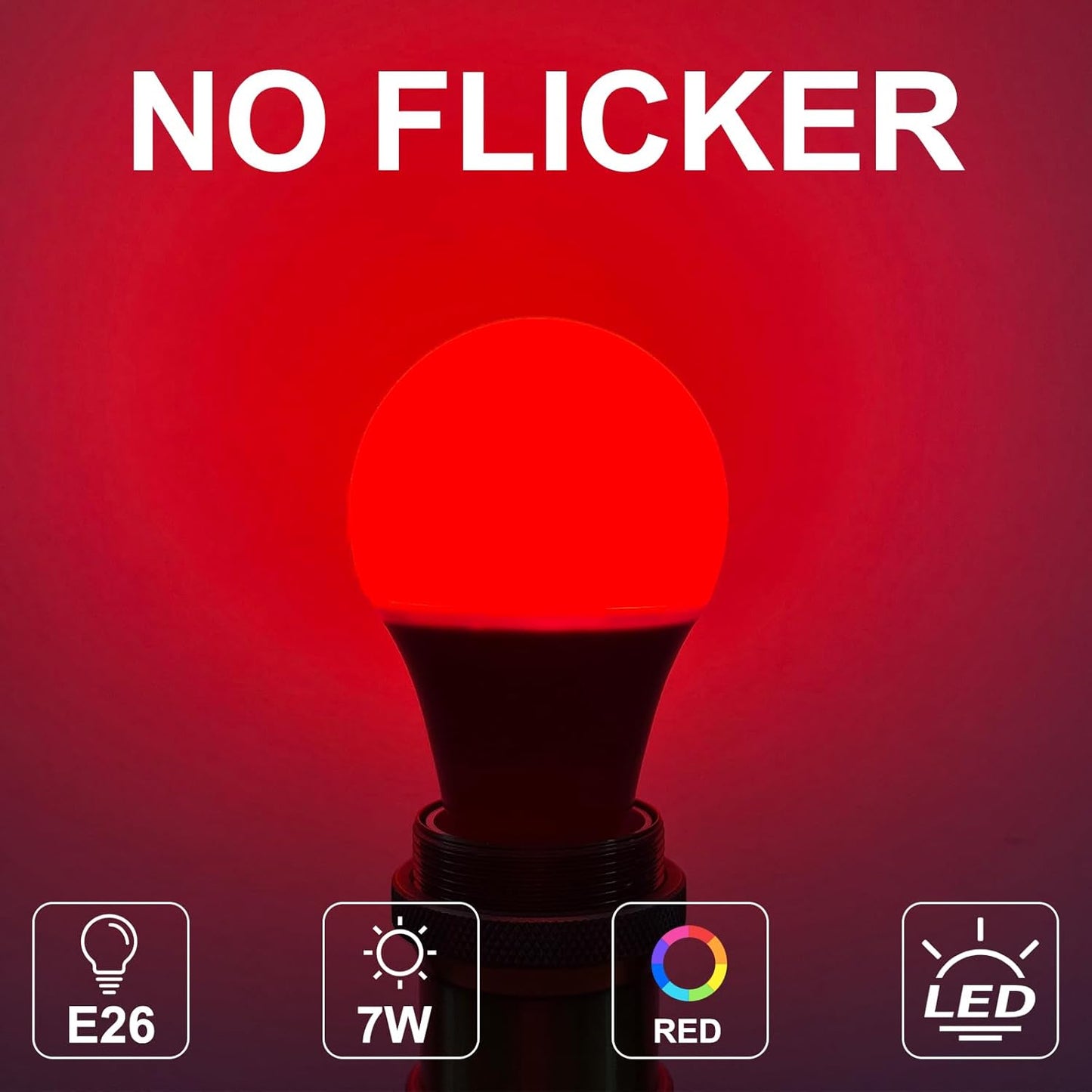 Bombilla LED A19 E26 roja 7W uso interior exterior