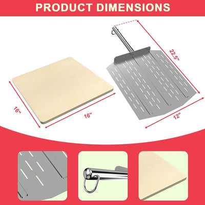 Piedra pizza 16pulg para parrilla horno FlexFlame con raspador