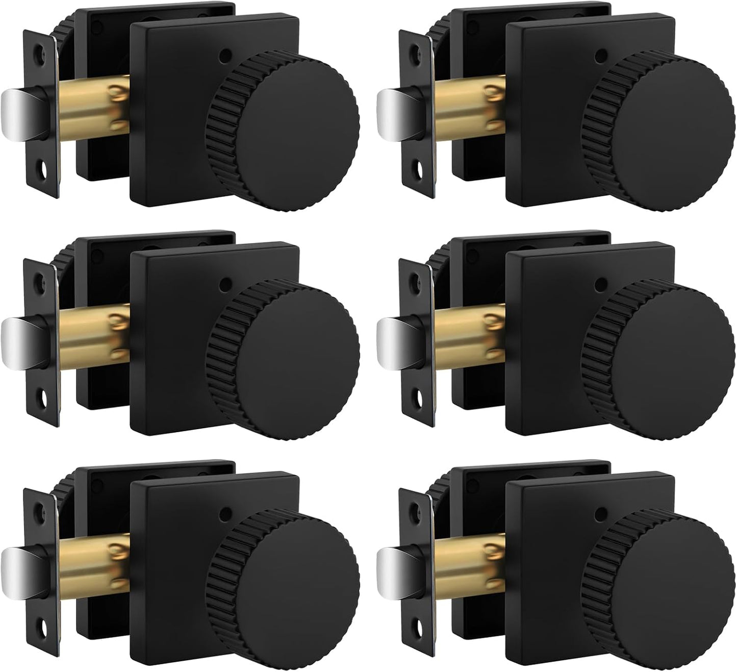 Pomos interiores negros mate para puerta dormitorio baño set 6