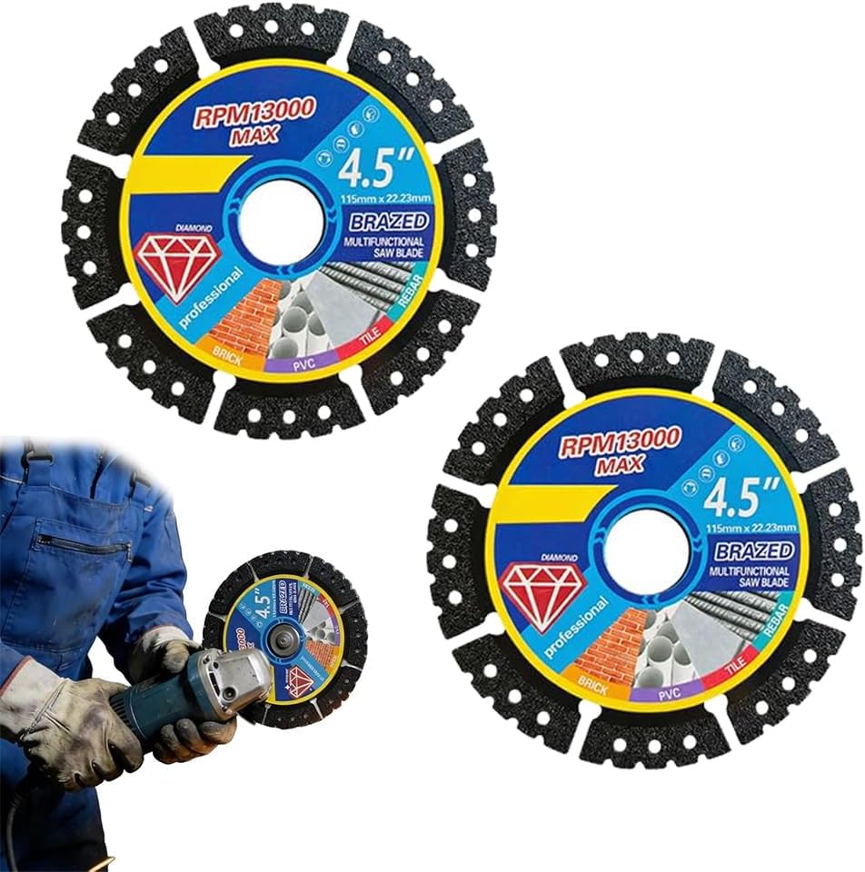 2 Hojas Sierra Multiusos 4.5pulg Acero Inox para Cortar Azulejos