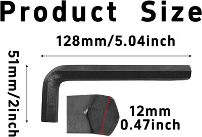 Llave hexagonal métrica 0.394pulg acero alta resistencia