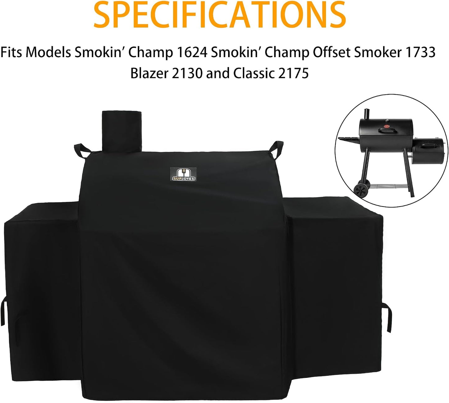 Cubierta parrilla Char-Griller Smokin' Champ 600D impermeable