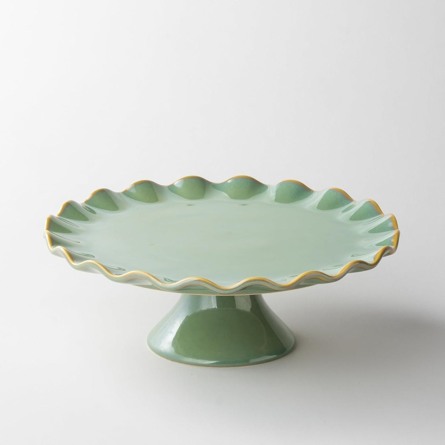 Base Pastel Cerámica para 8 Pulg y PortaUtensilios Verde