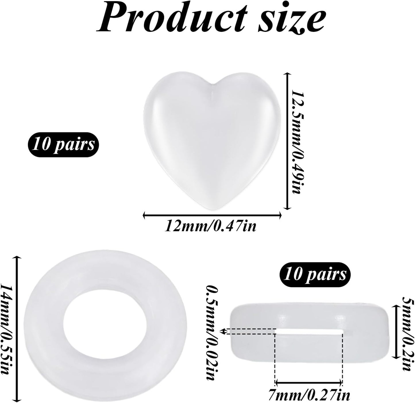 20 Pzas Ganchos Oreja Corazón Antiderrap Silicón Retenedor Gafas
