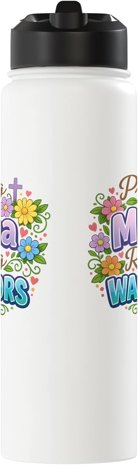 Botella agua acero inox aislada cristiana mamá orante