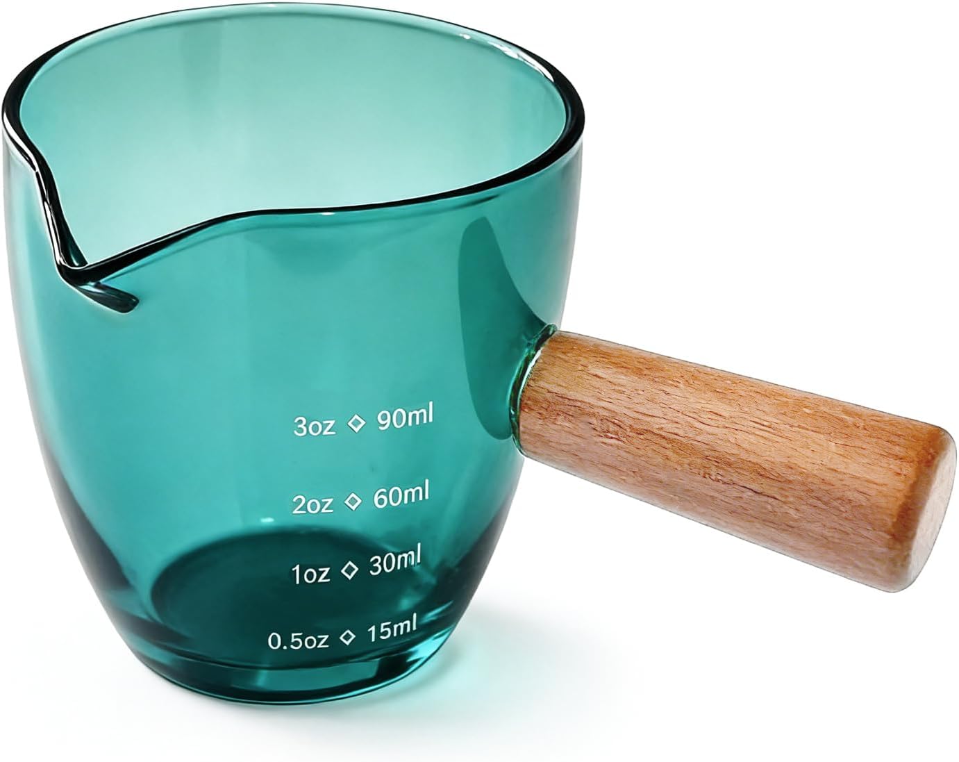 Taza medidora vidrio 3oz para café té y hornear turquesa