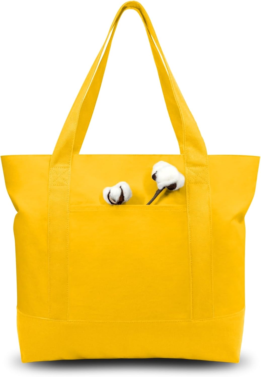 Pack 6 Bolsas Lona con Bolsillo Cremallera Amarillo