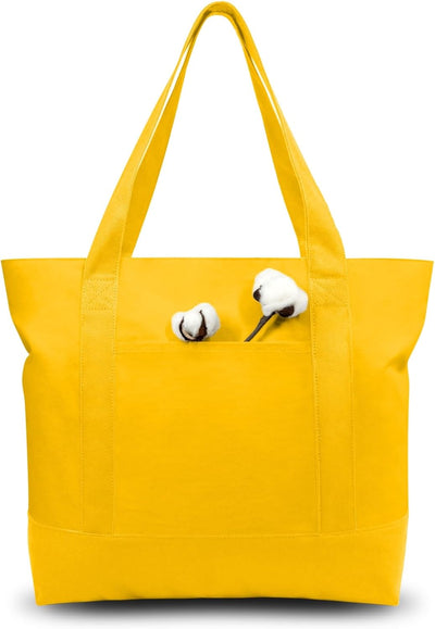 Pack 6 Bolsas Lona con Bolsillo Cremallera Amarillo