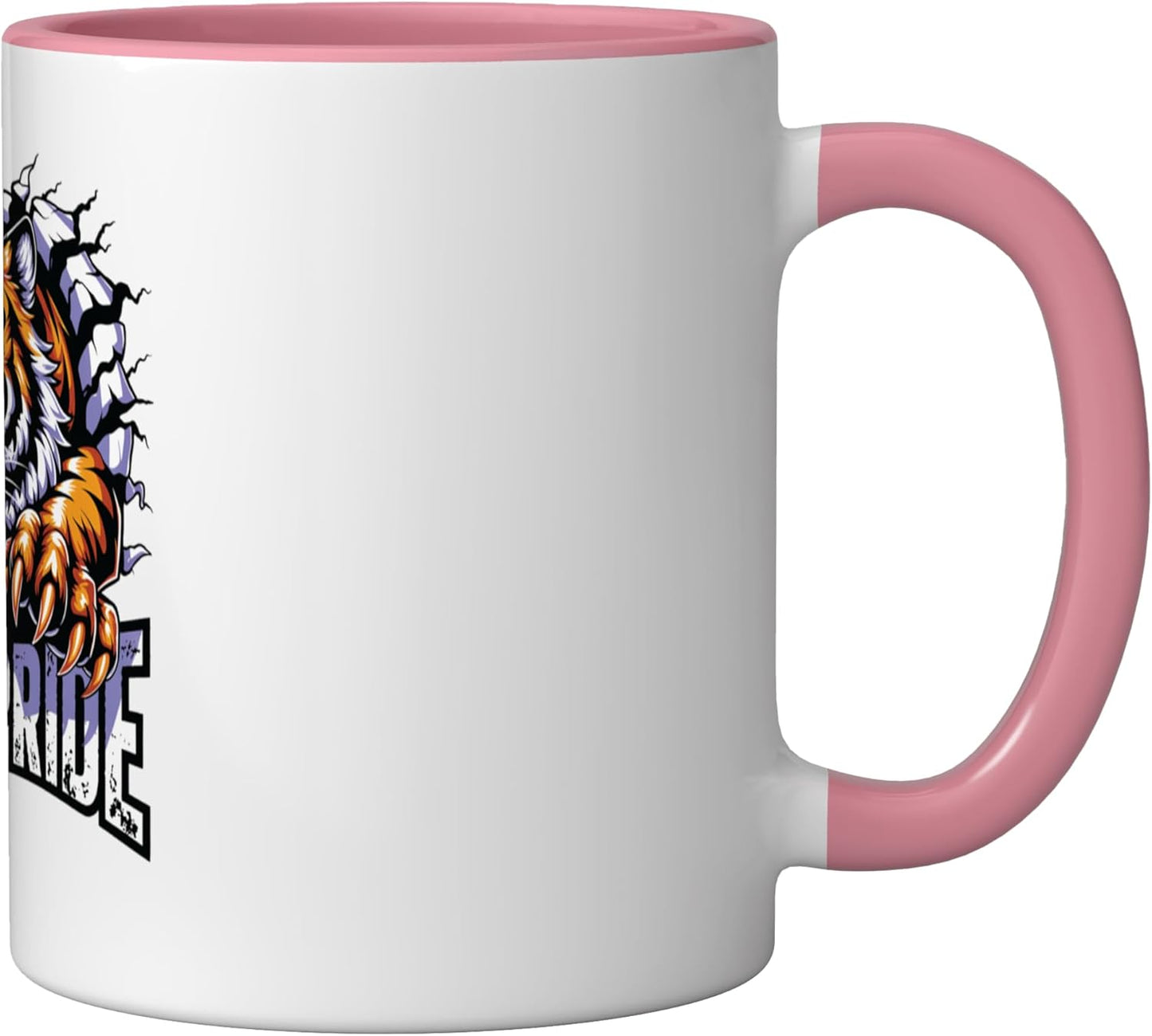 Taza cerámica retro Tiger Pride en rosa/blanco