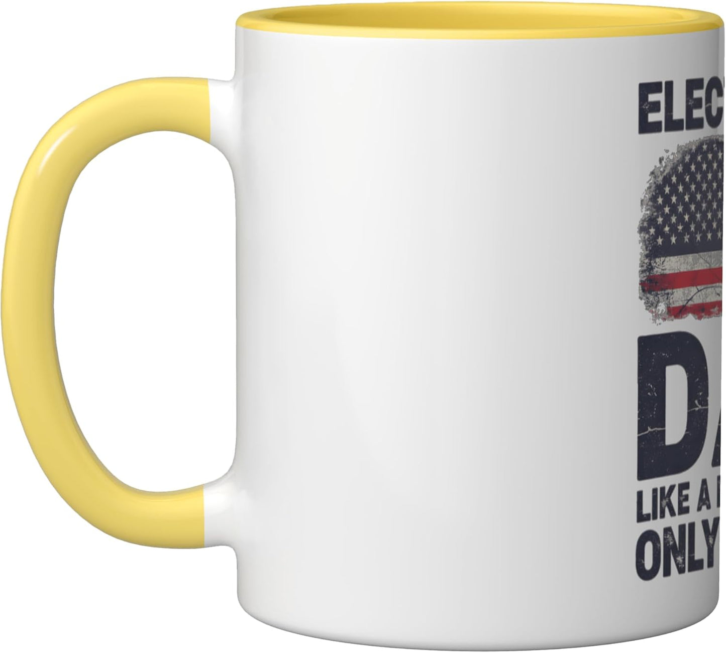 Taza Cerámica Bandera Americana Amarillo Blanco