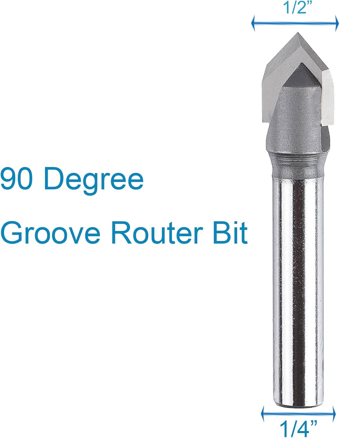 Broca ranura 90° vástago 1/4" diámetro 1/2" carburo