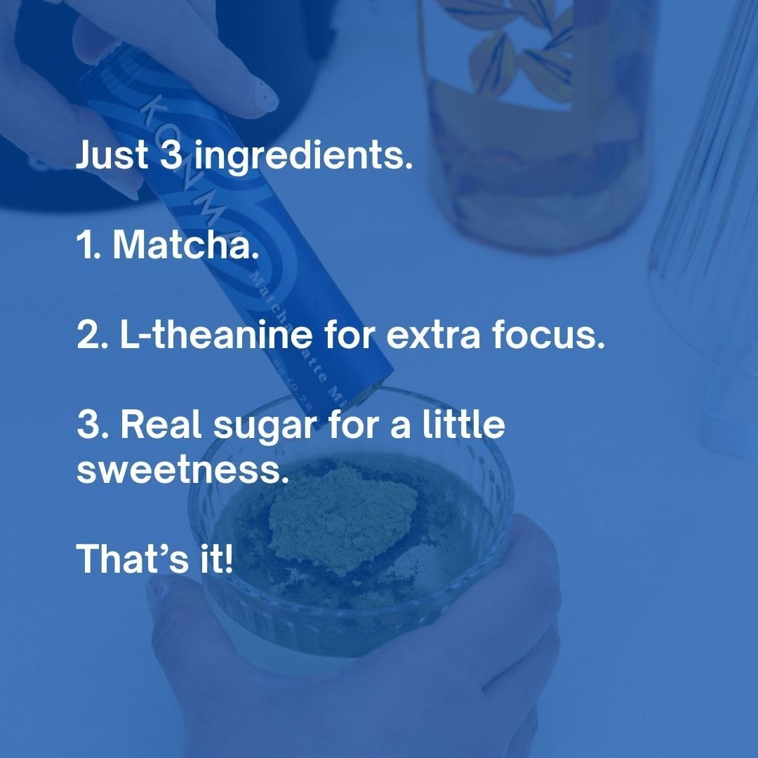 Polvo matcha ligeramente dulce con azúcar de caña 10 palitos individuales