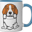 Taza cerámica para amante del perro Pocket Beagle azul/blanco
