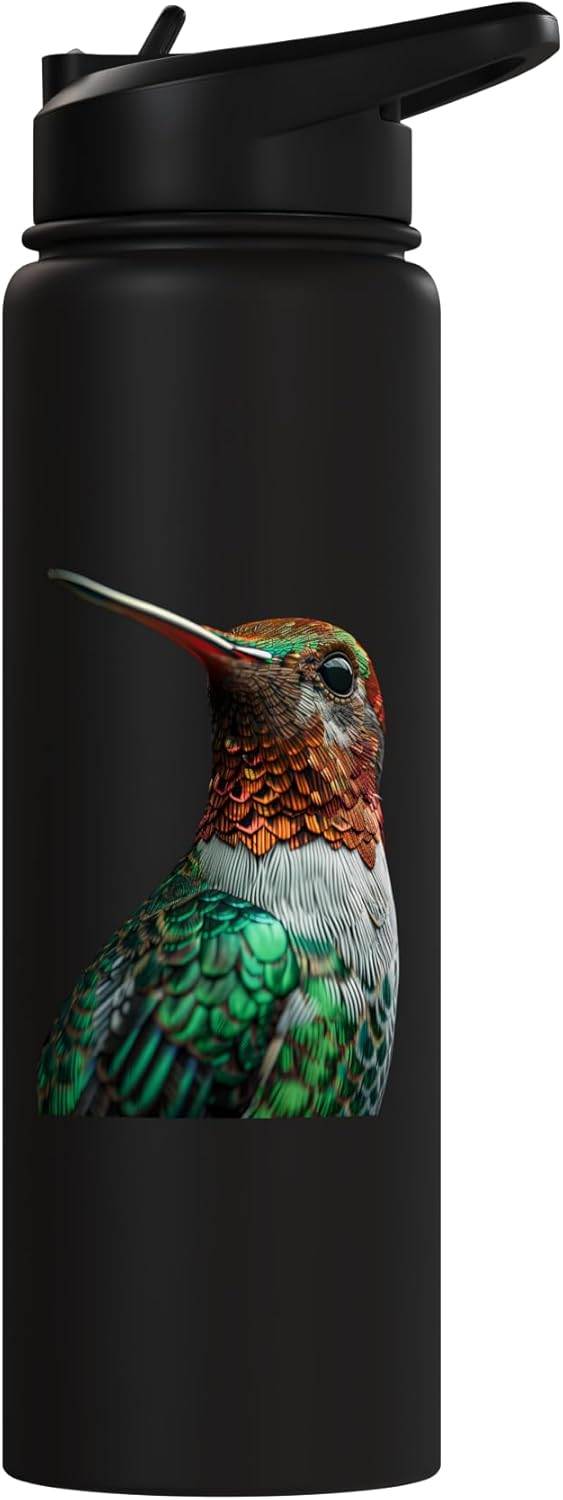 Botella de agua acero inoxidable aislada Hummingbird