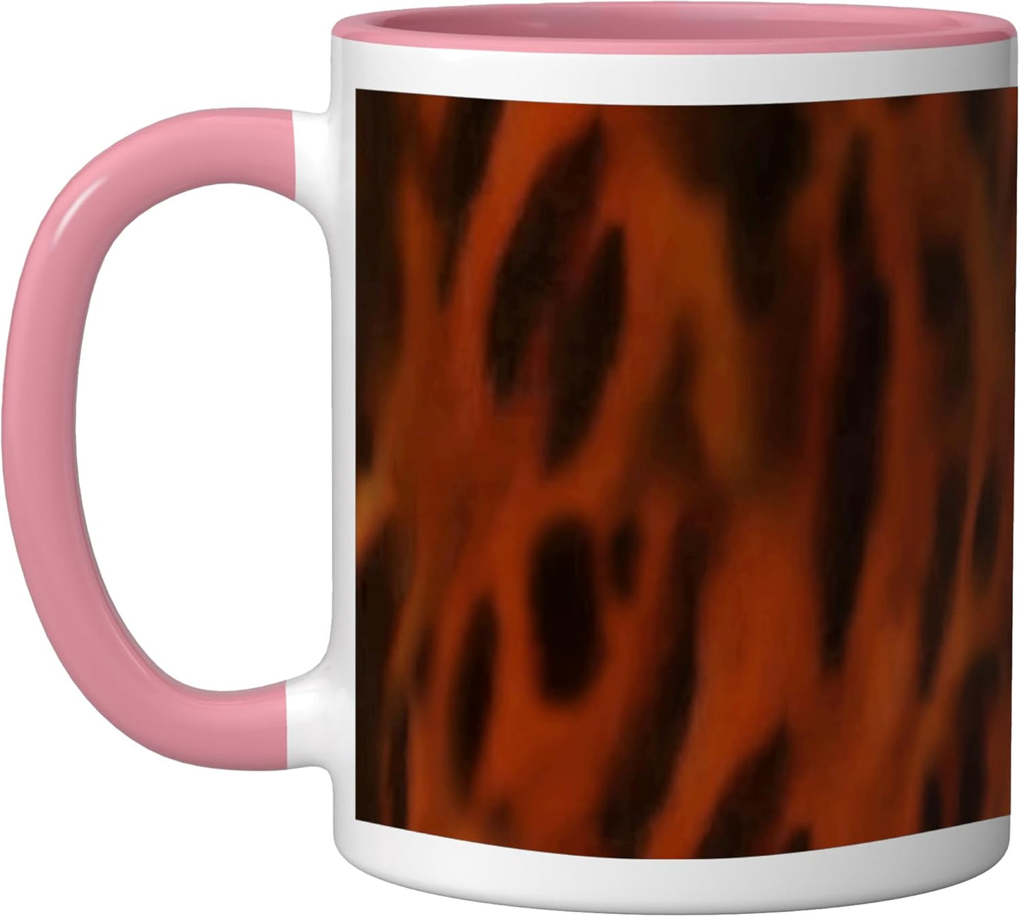 Taza de cerámica con patrón caracol rosa/blanco
