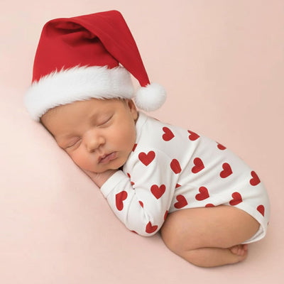 Traje foto recién nacido San Valentín sombrero Papá Noel